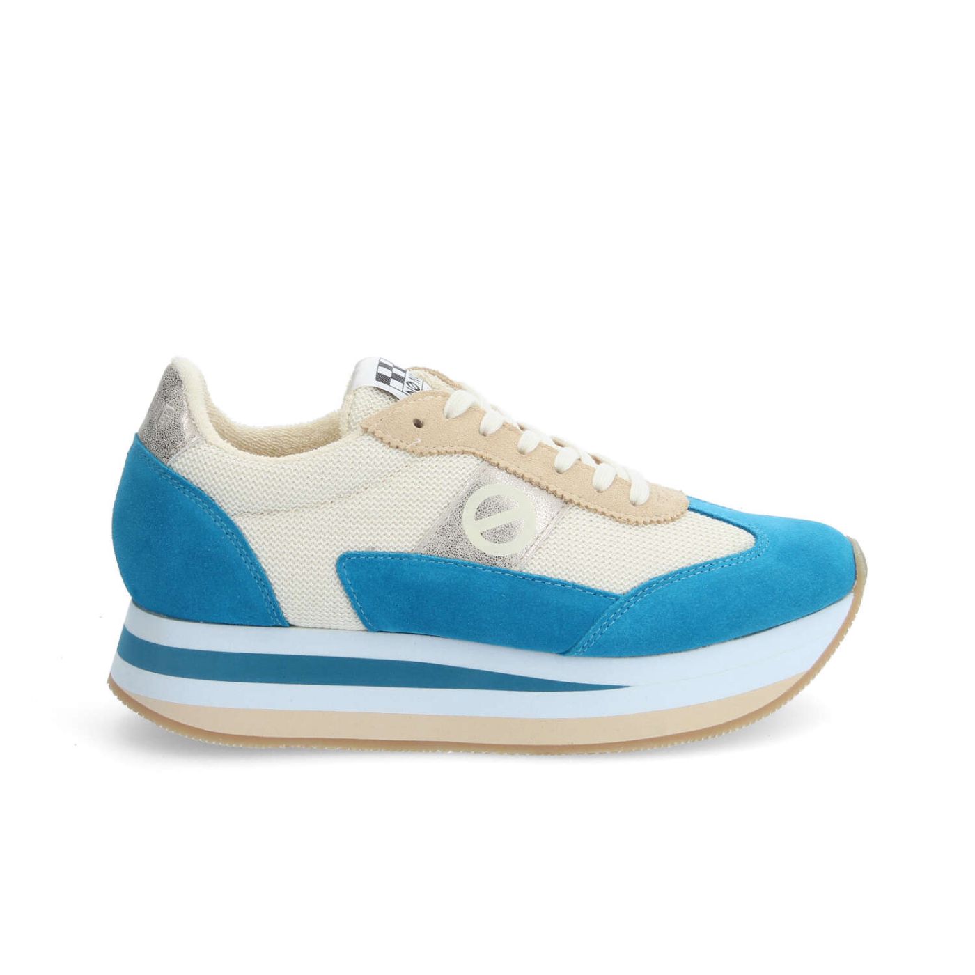 FLEX M JOGGER W - SUEDE/SDE/KNIT - BLEU/BEIGE/BLANC CASSE